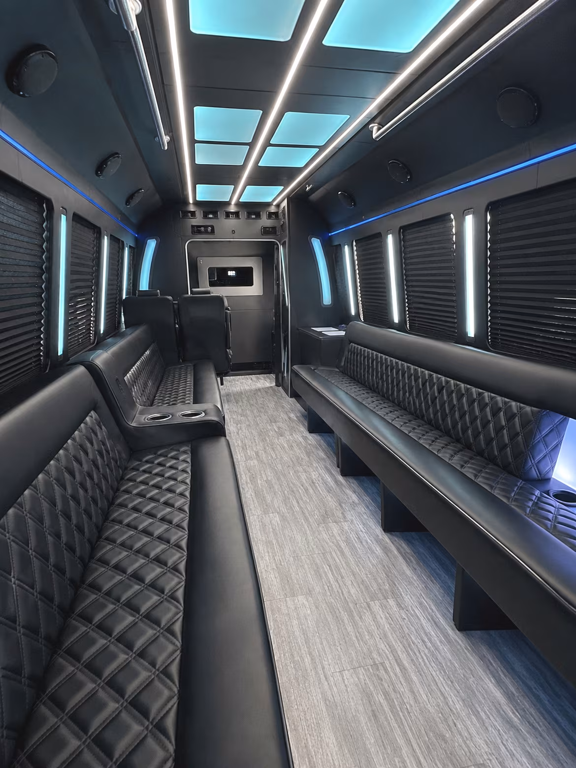 Interior of a party bus rental serving Omaha