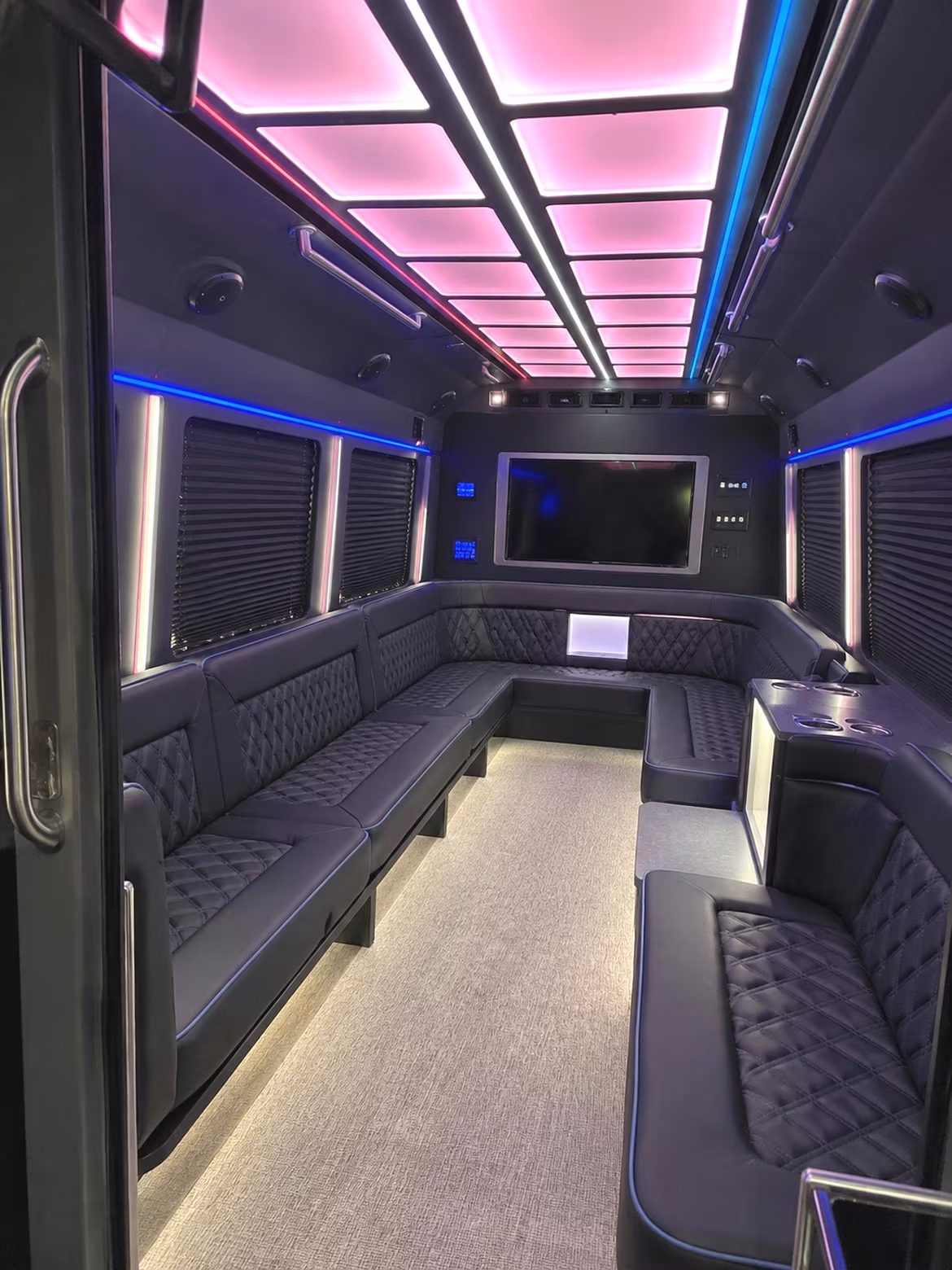 Omaha Bachelor & Bachelorette Transportation party bus interior