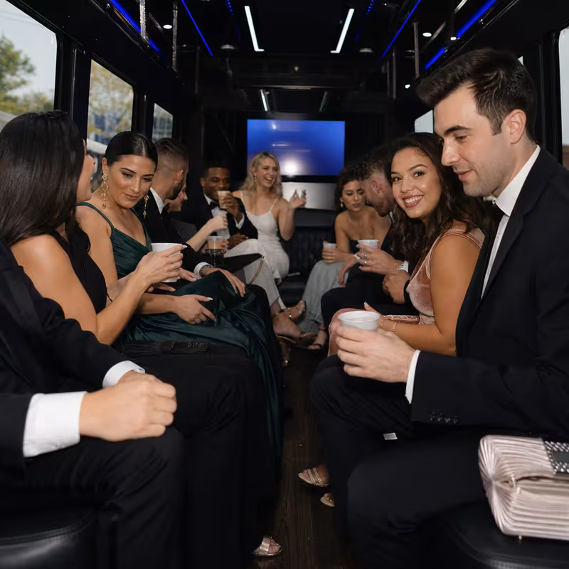 Black Mercedes Sprinter van staged for an Omaha Private Event Transportation group