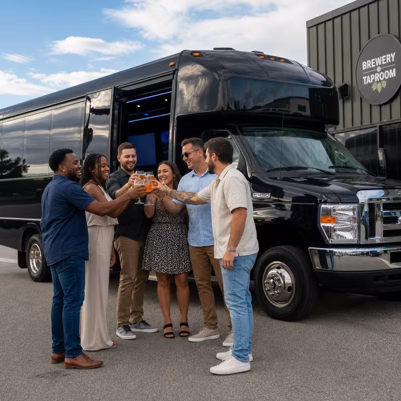 Passengers loading luggage while boarding an Omaha group shuttle