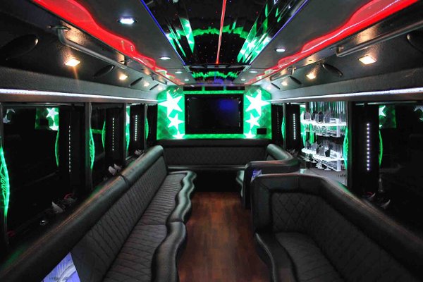 Party Bus for Rent in Omaha Black Interior